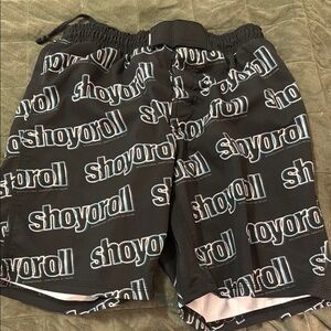 Shoyoroll Black Graphic Shorts jiu jitsu fight shorts